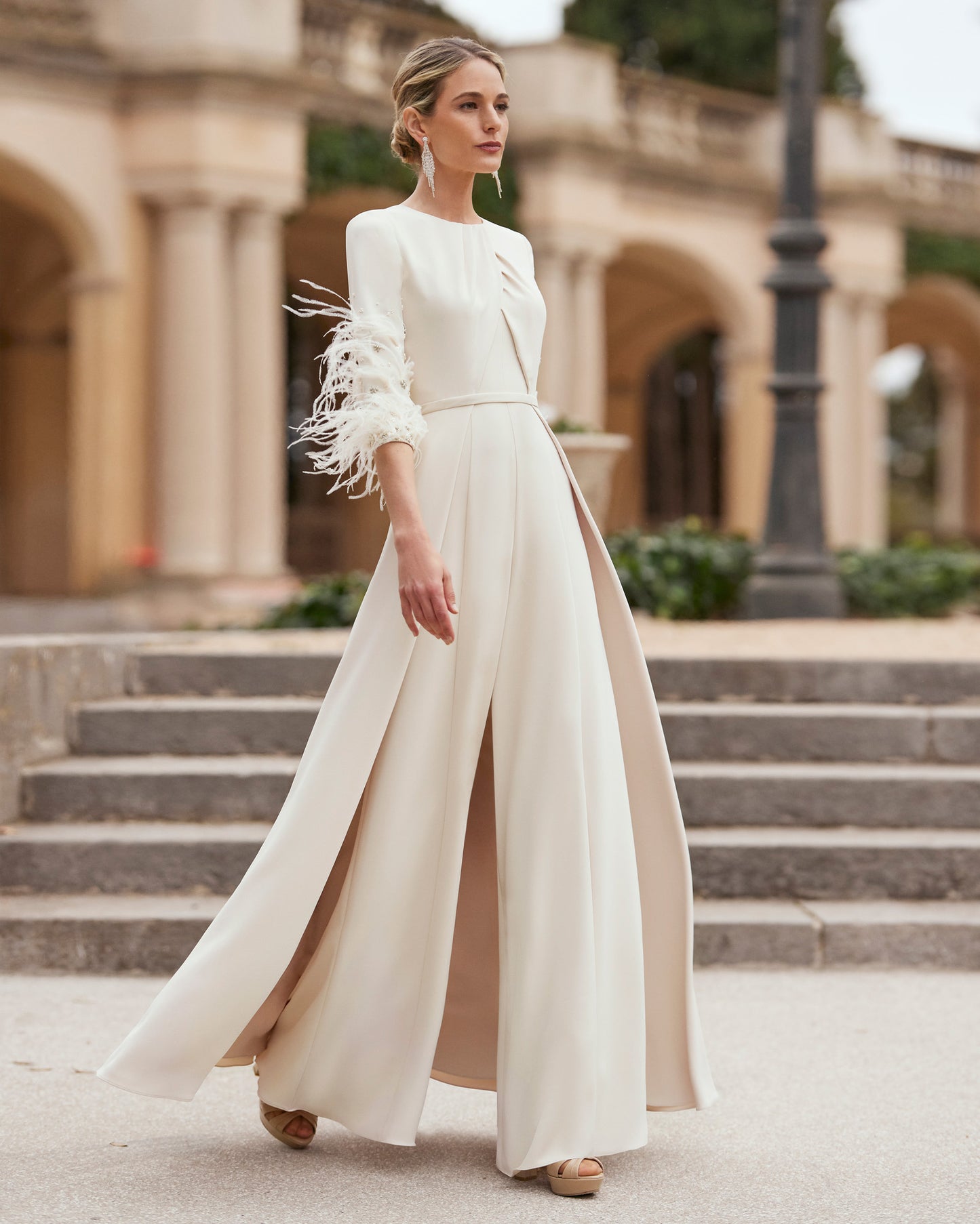 Beige Pantsuit Mother of the Bride