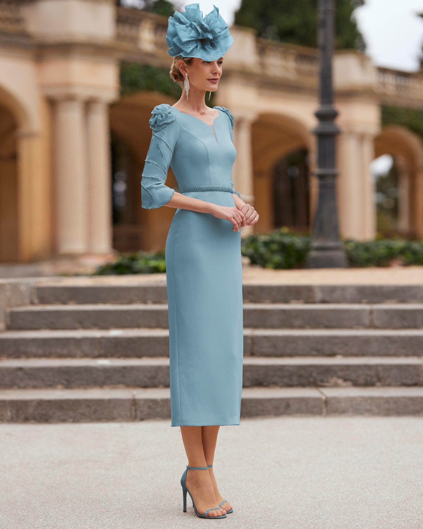 Ash Mother of the Bride Dress with Pearls