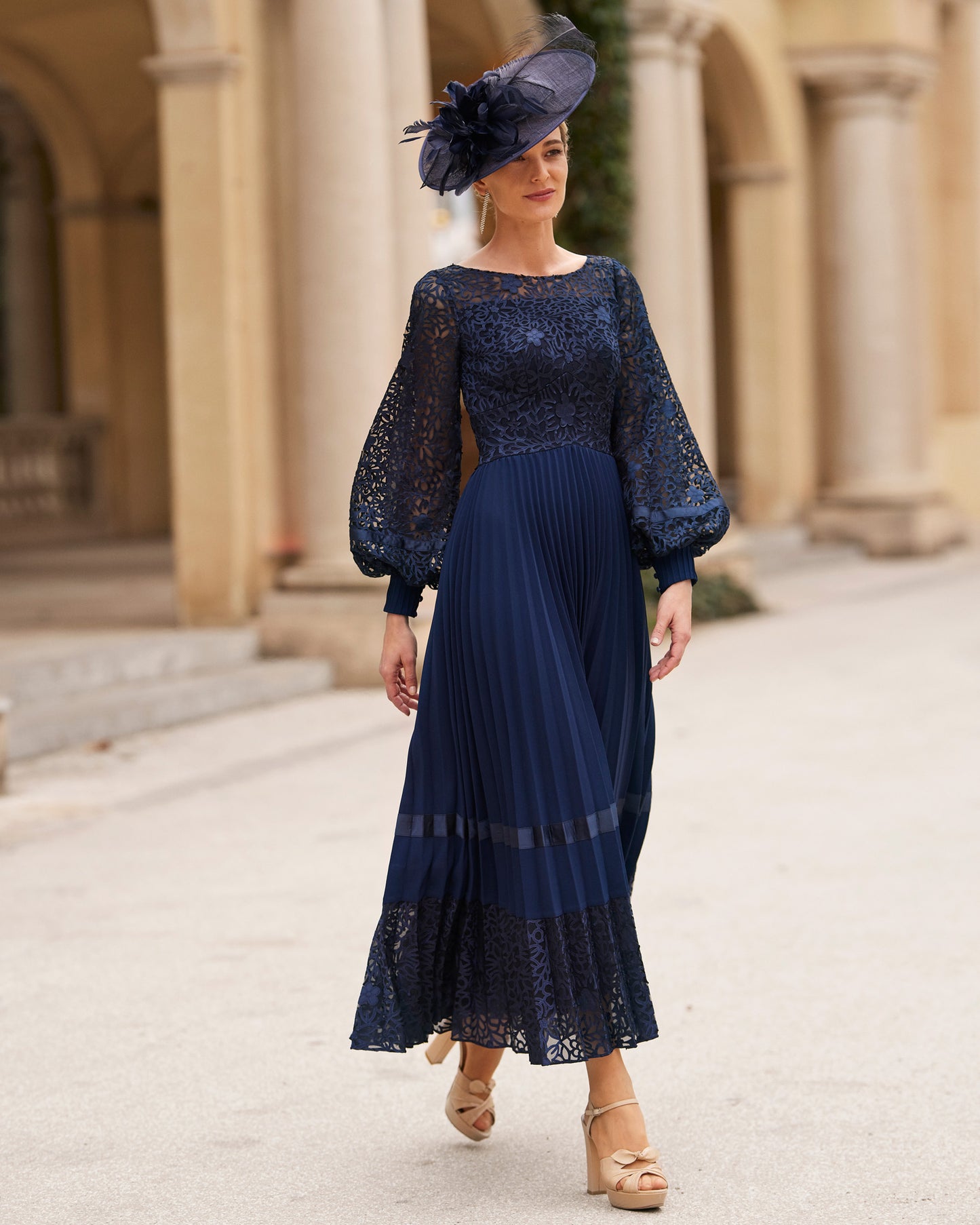 Navy Lace Mother of the Bride Dress