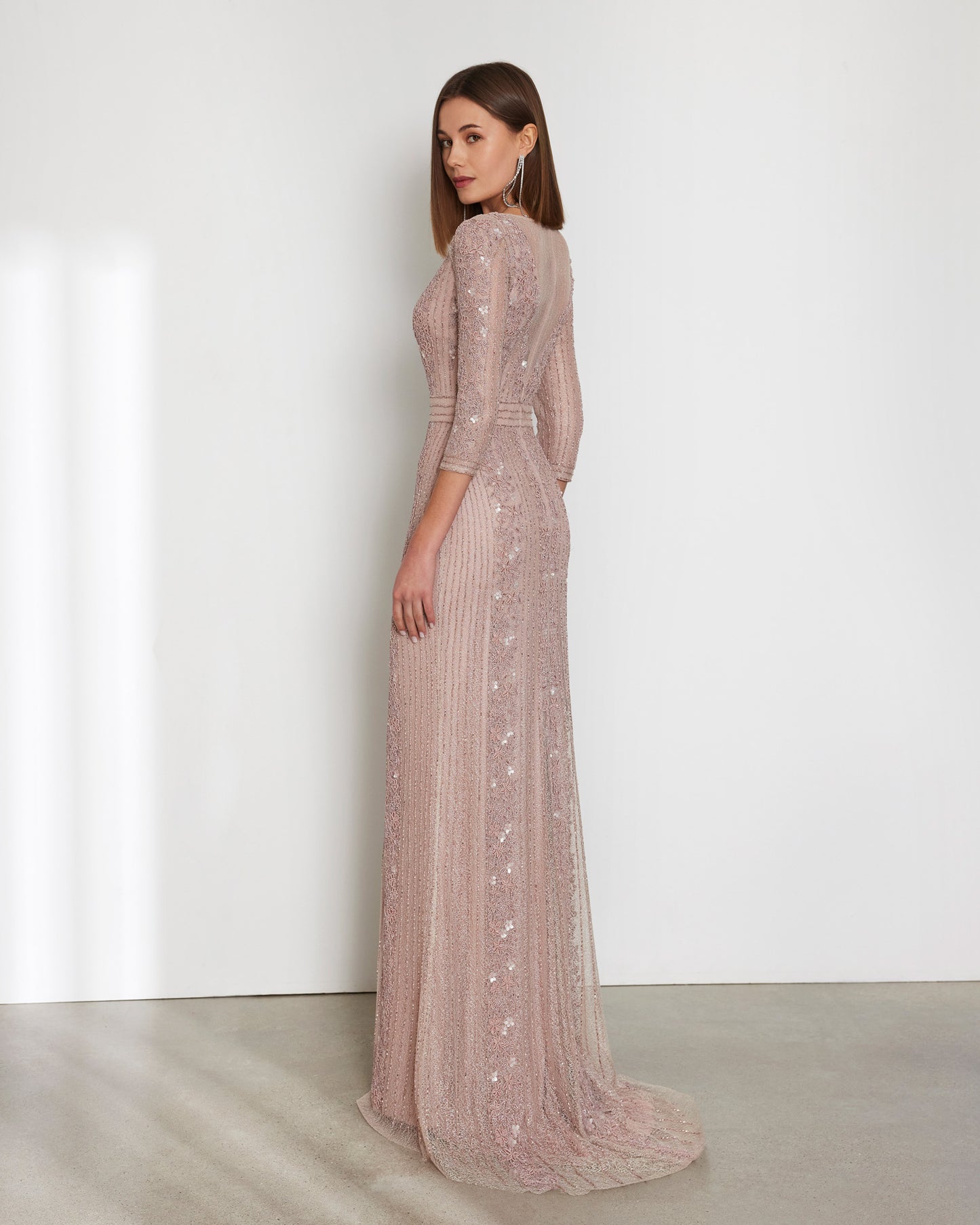 Pink Beaded Mother of the Bride Dress