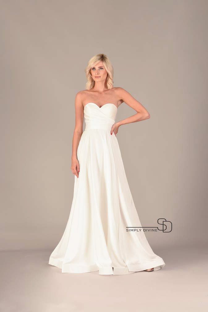 Off-White Strapless Ball Gown