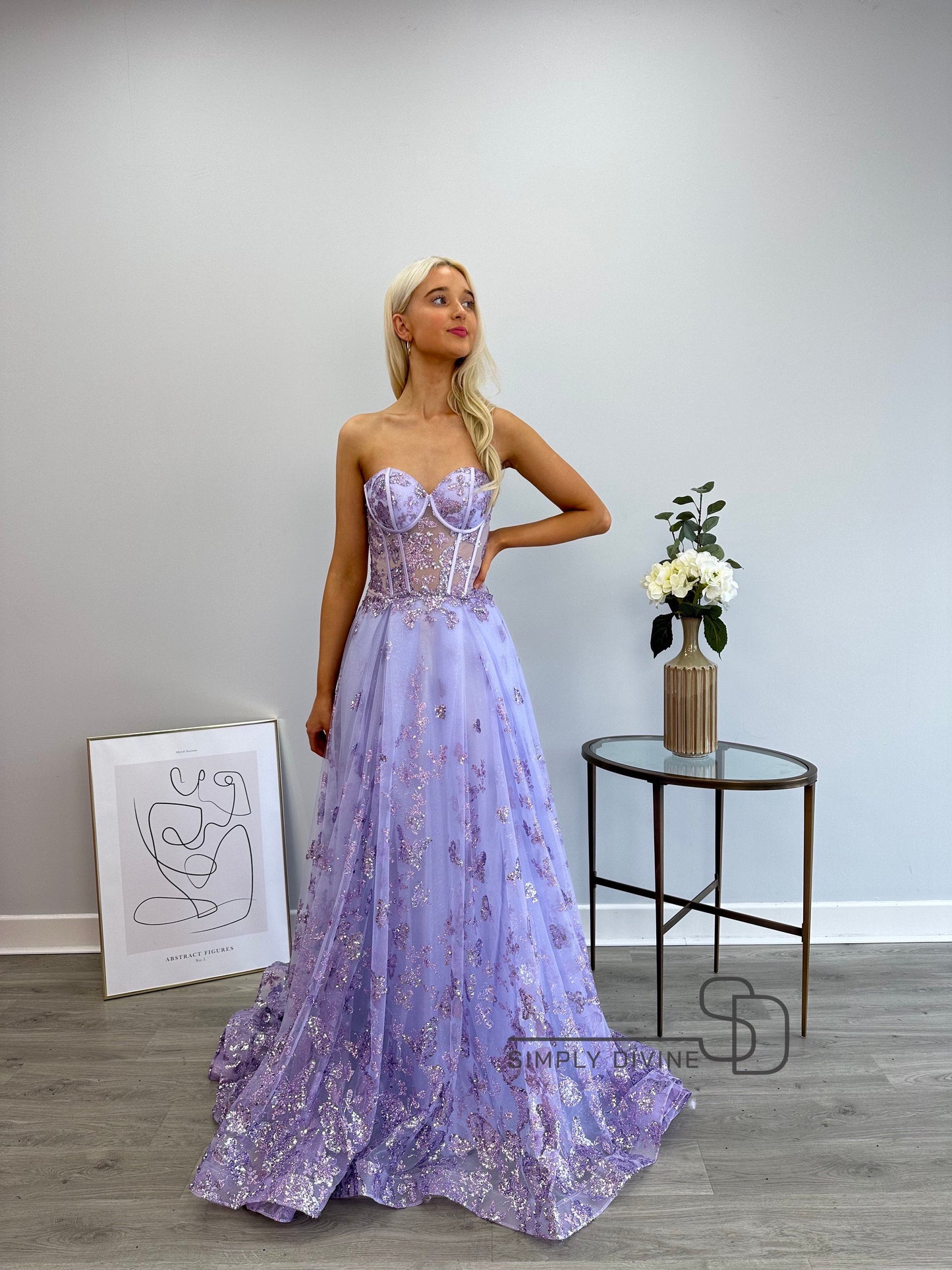 Lilac Strapless A-line Dress