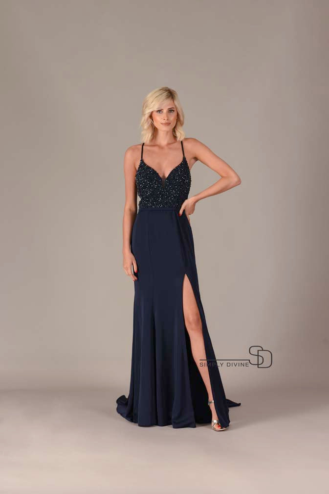 Navy Dress with sparkling bodice