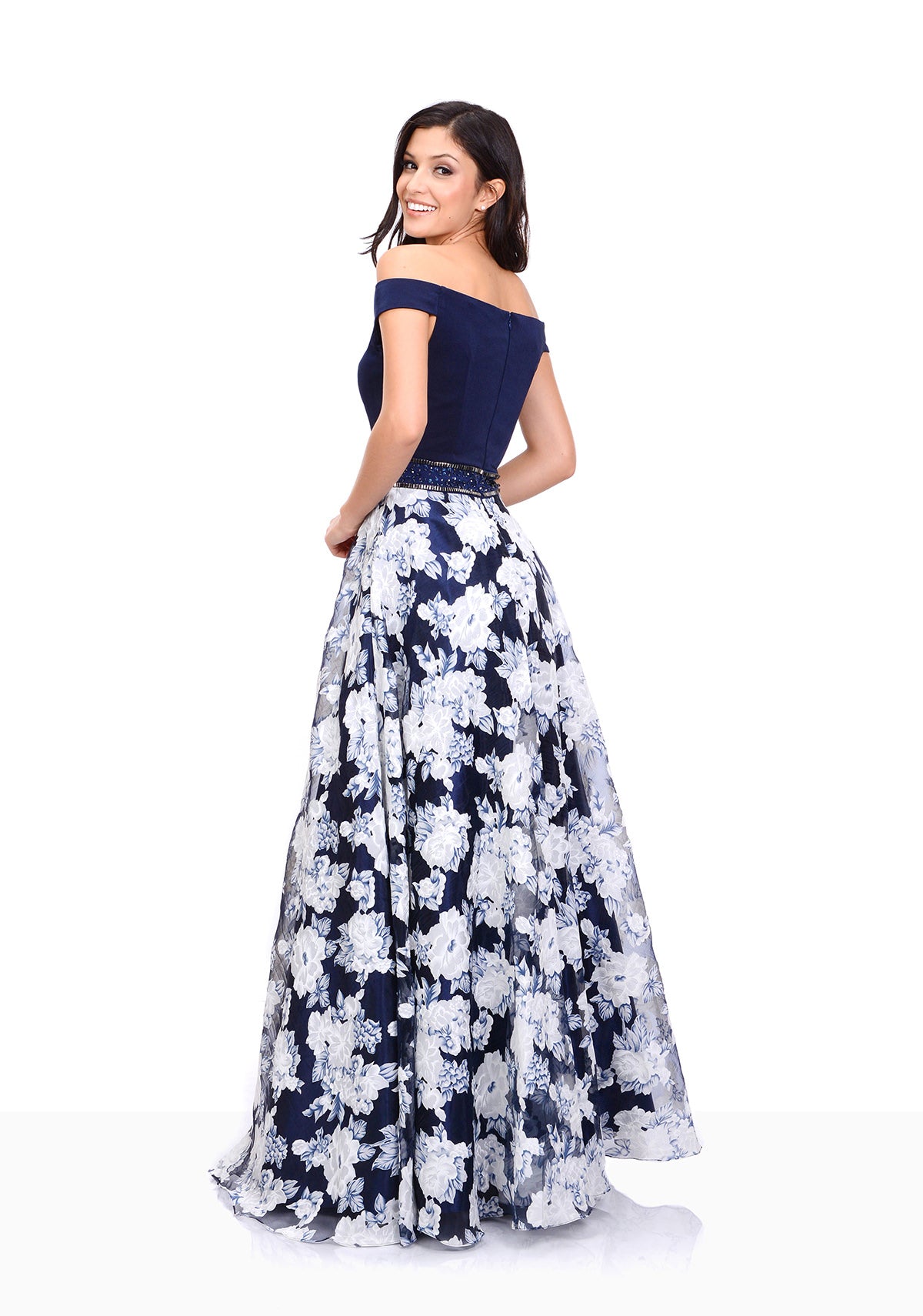 Navy Prom dress off shoulder