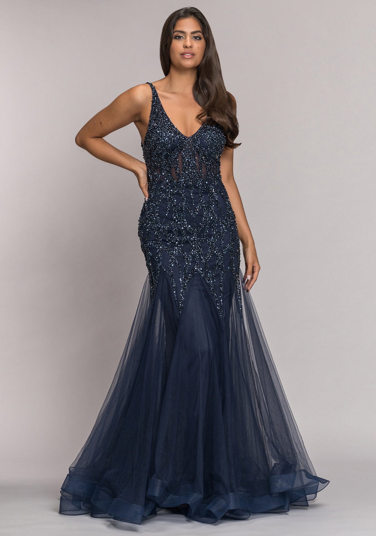 Navy Sparkly prom dress