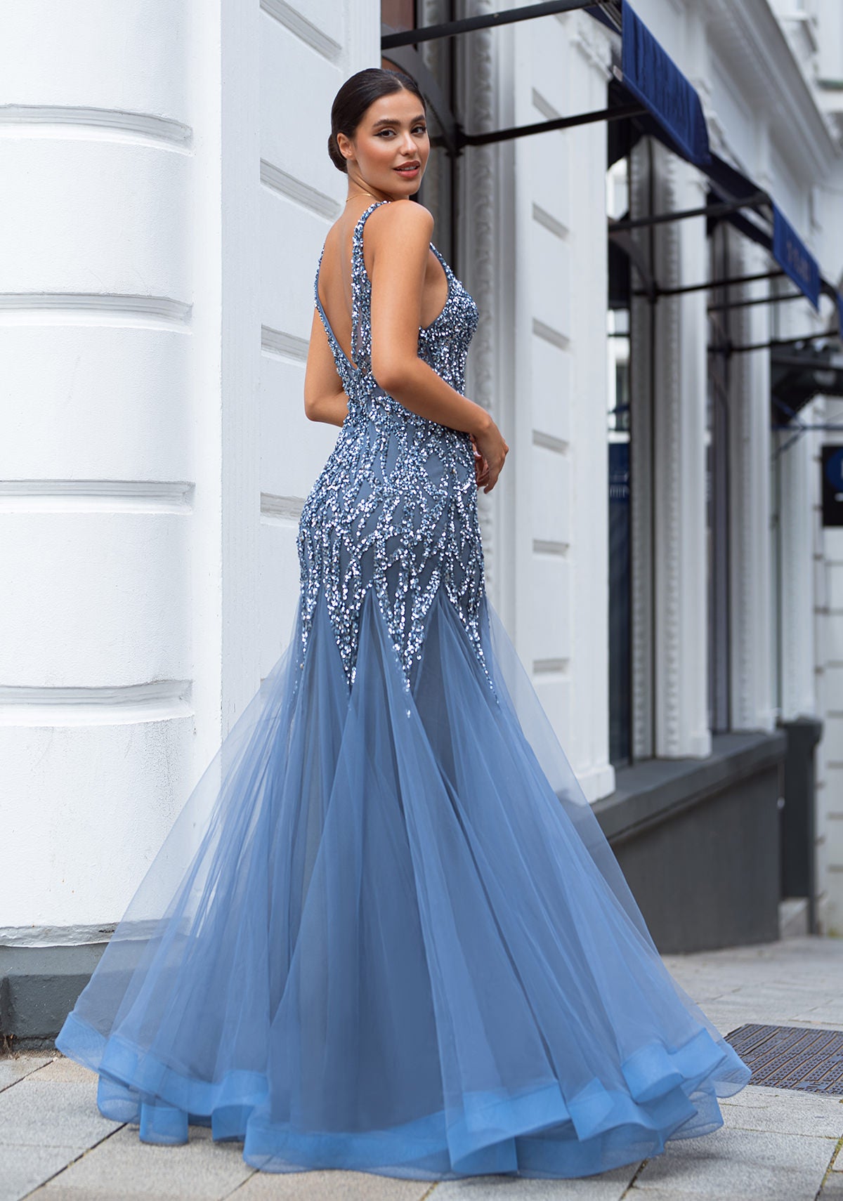 Blue Sparkly prom Dress