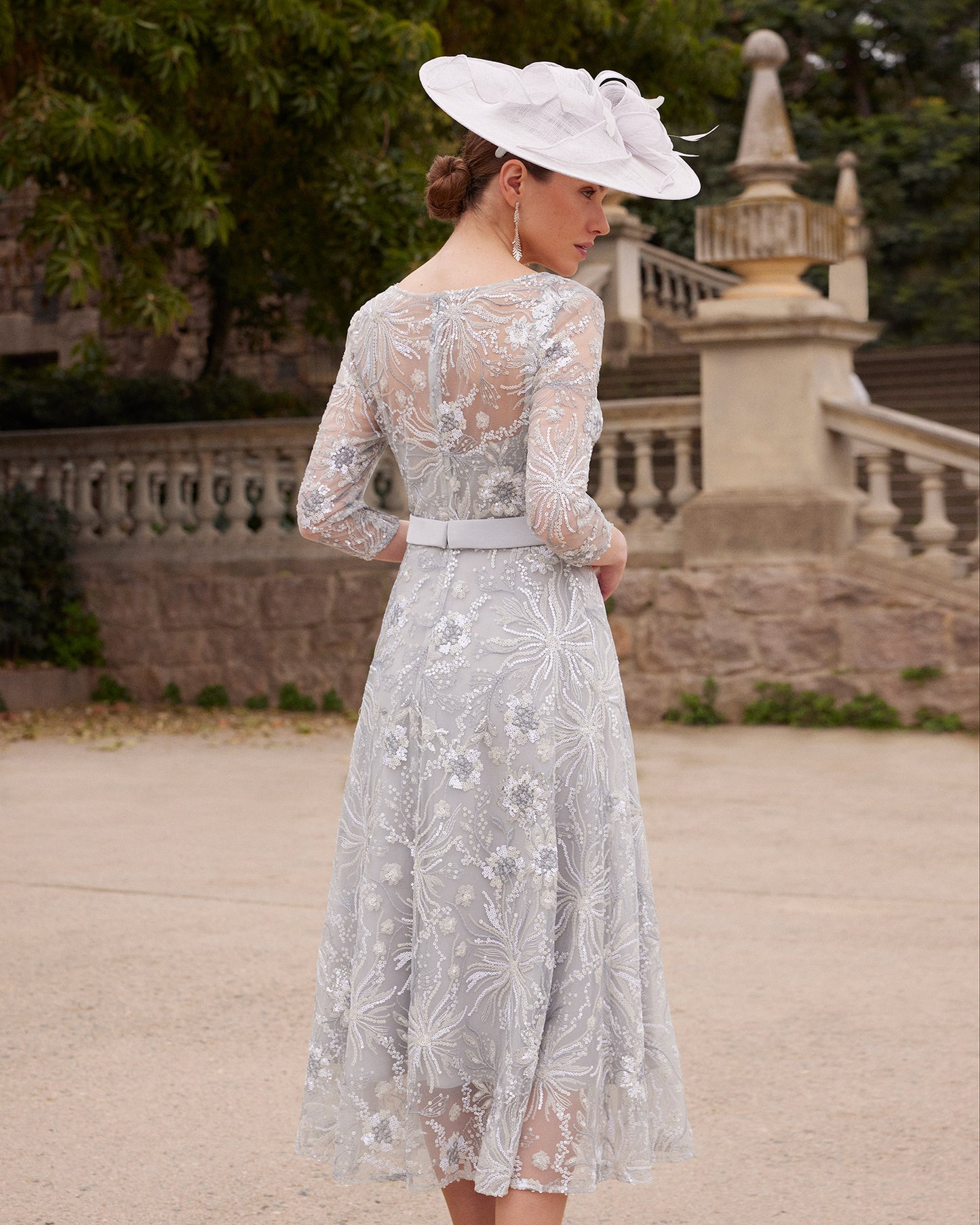 Silver Beaded Mother of the Bride Outfit