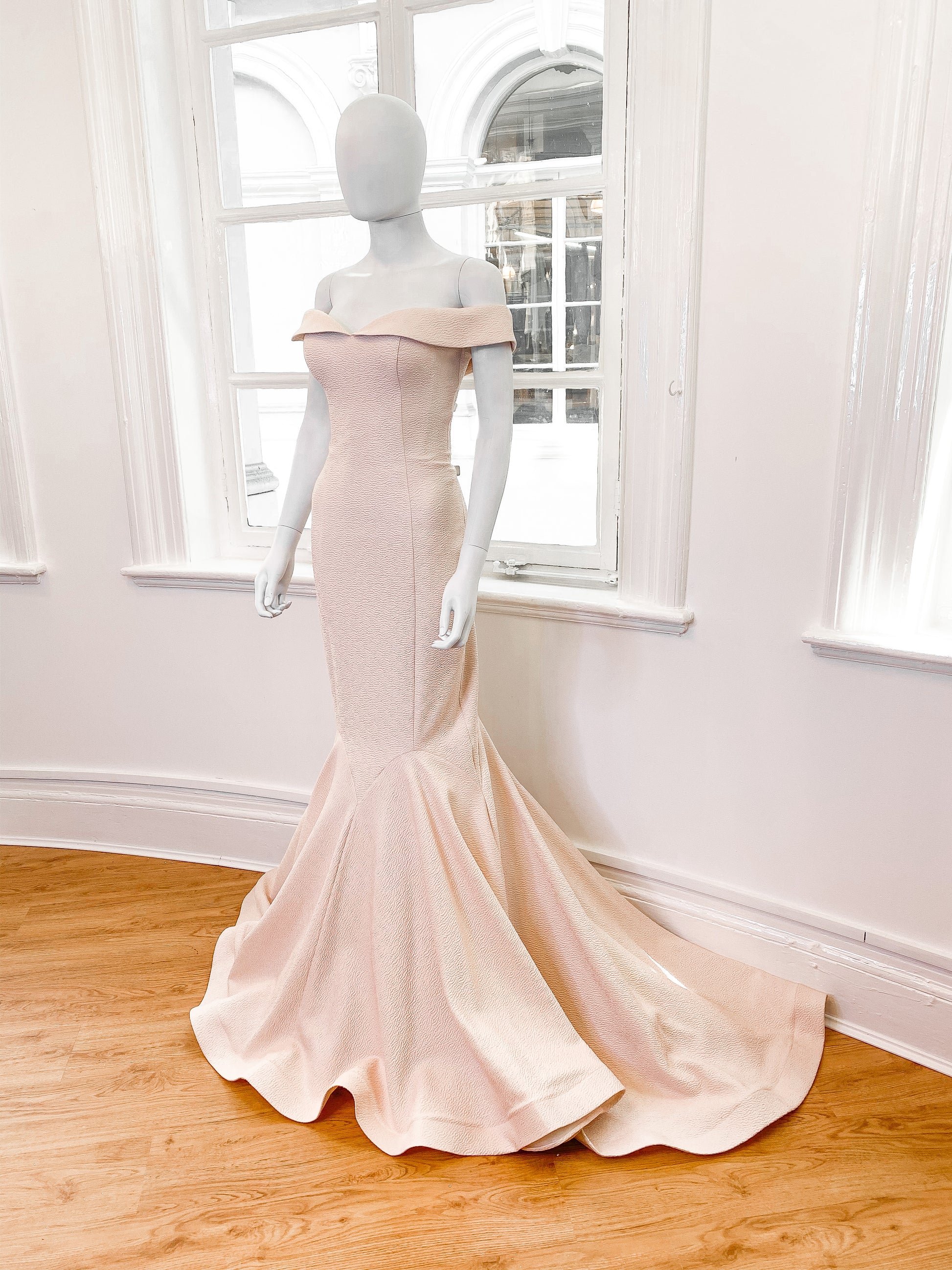 Pink Off The Shoulder Prom Dress