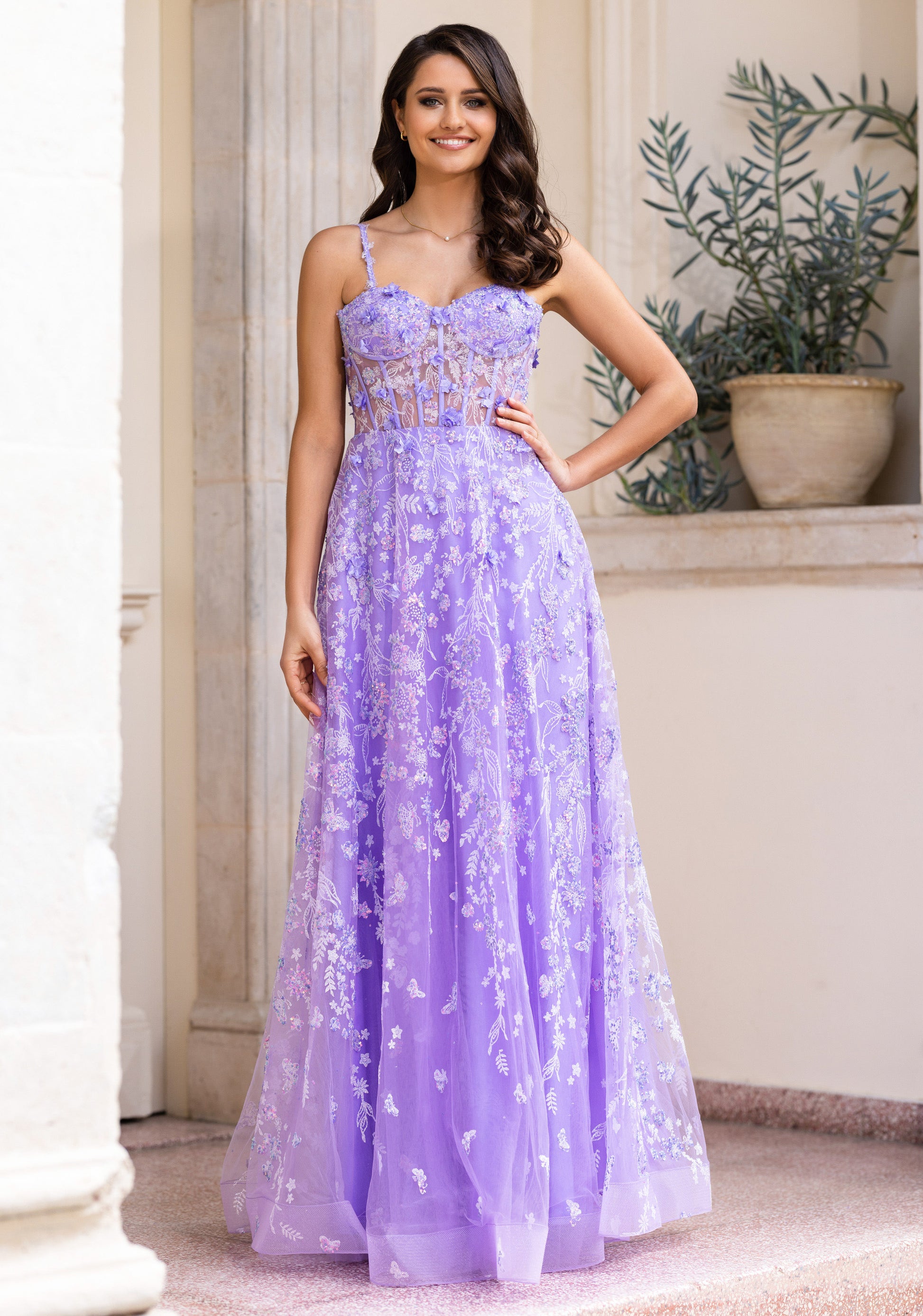 Lavender Floral Dress