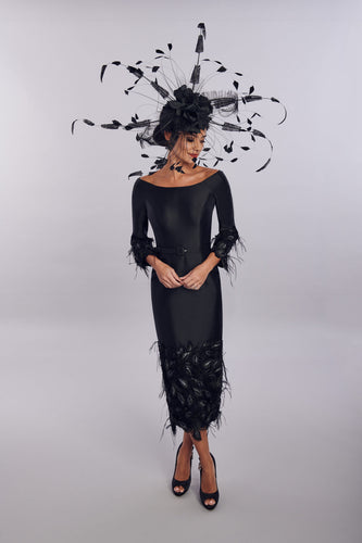 Feather mother of the bride and groom dress
