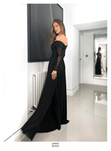 Load image into Gallery viewer, Black long sleeve Evening gown 
