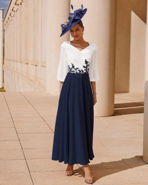 Navy and Ivory Mother of the Bride Dress