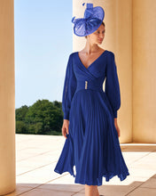 Load image into Gallery viewer, Cobalt Blue plain mother of the bride dress
