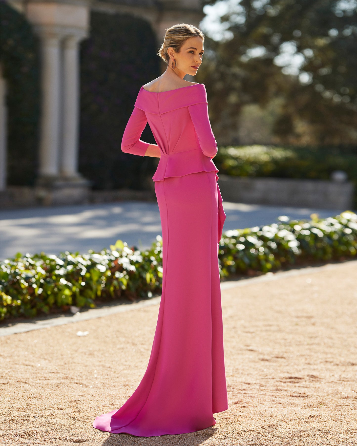 Fuchsia Long Mother of the Bride Dress