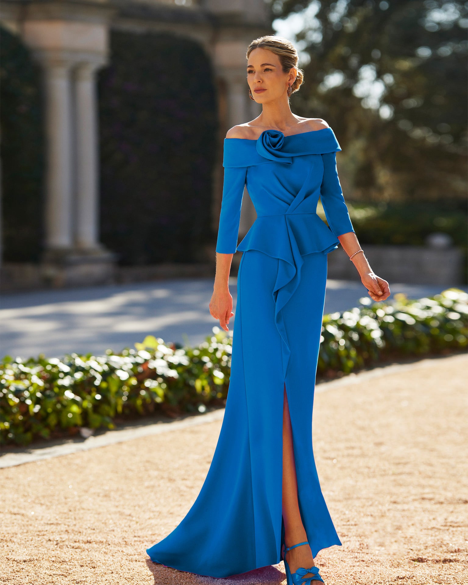 Cobalt Long Mother of the Bride Dress