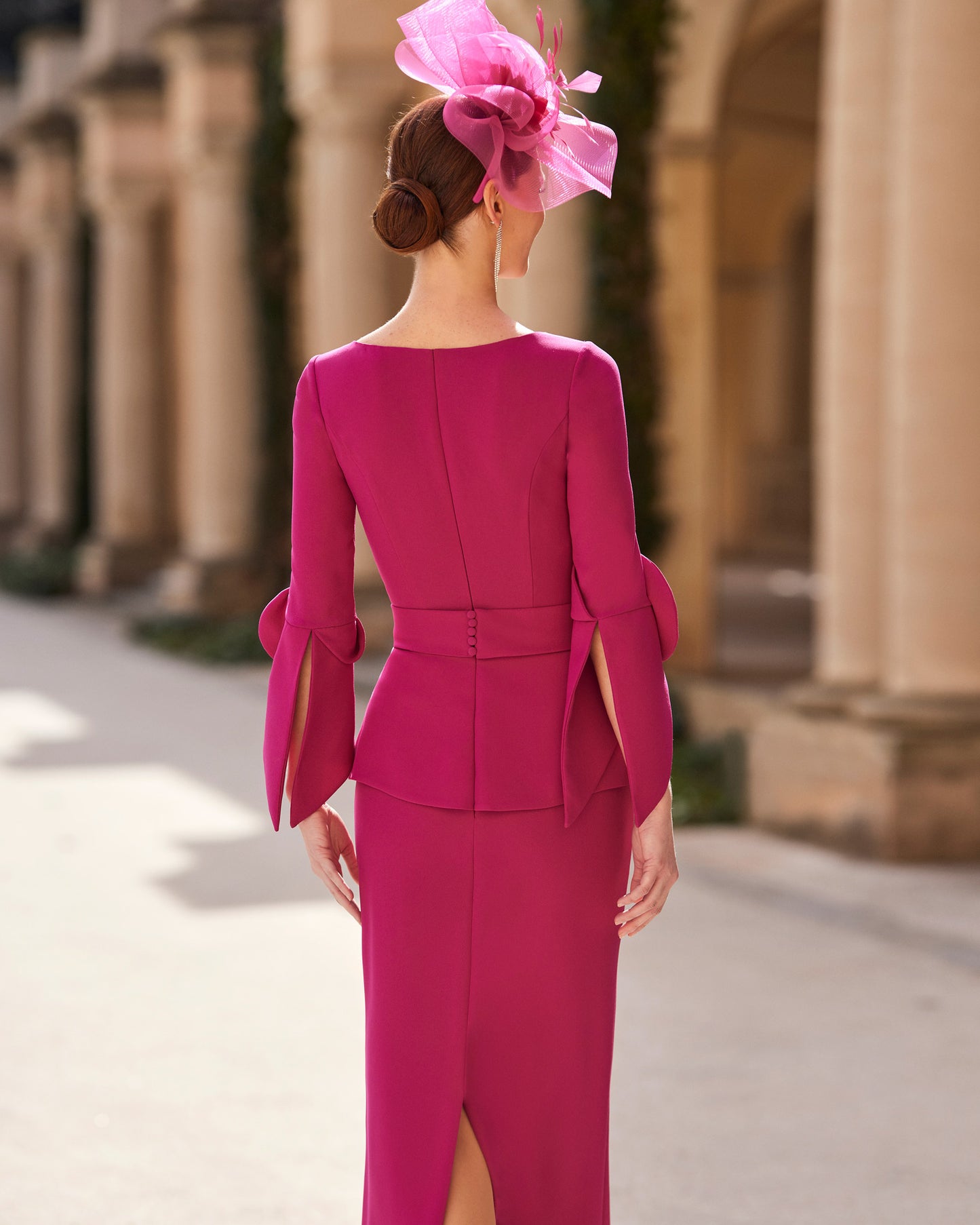 Pink knee-length dress