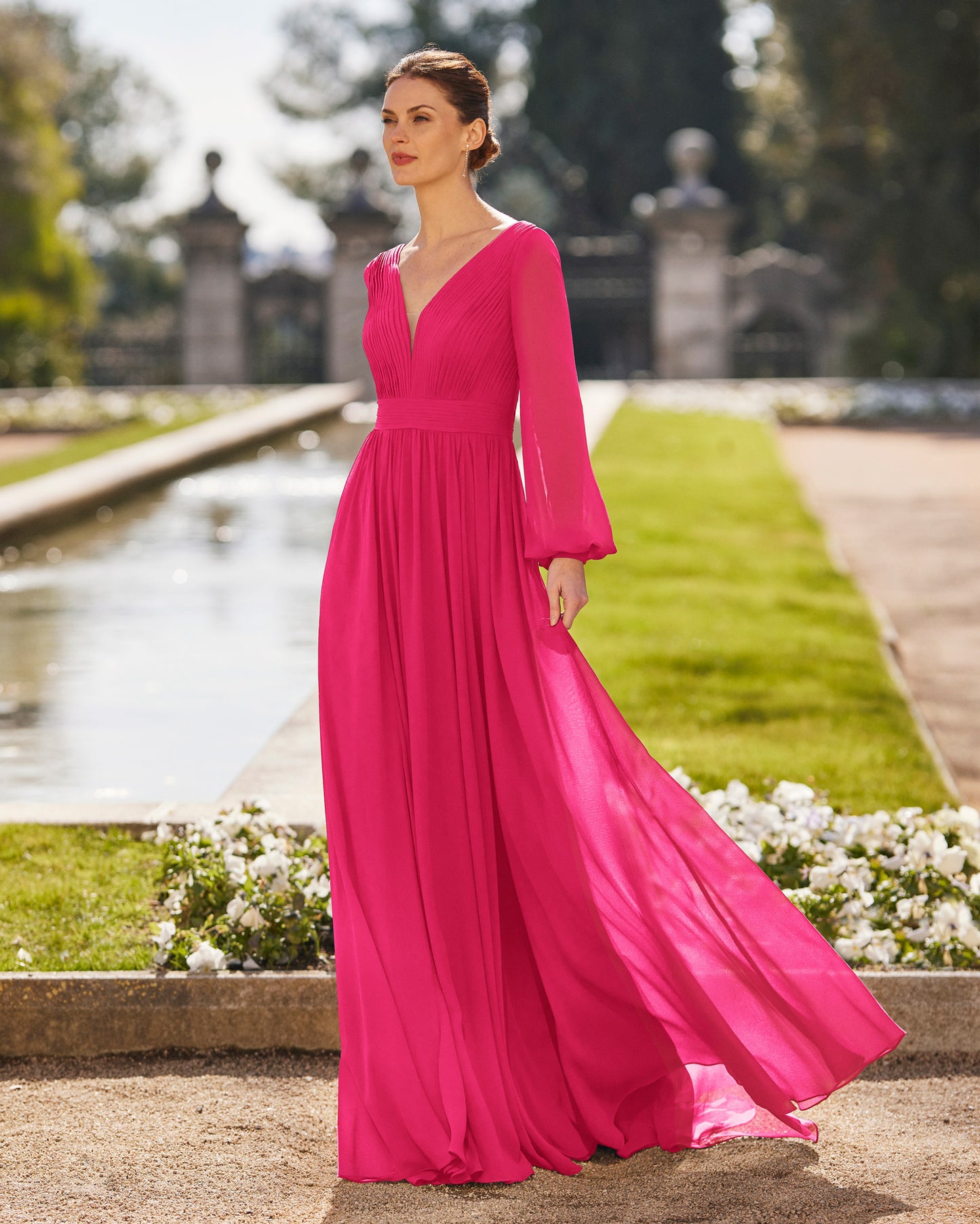 Pink Long Mother of the Bride Dress