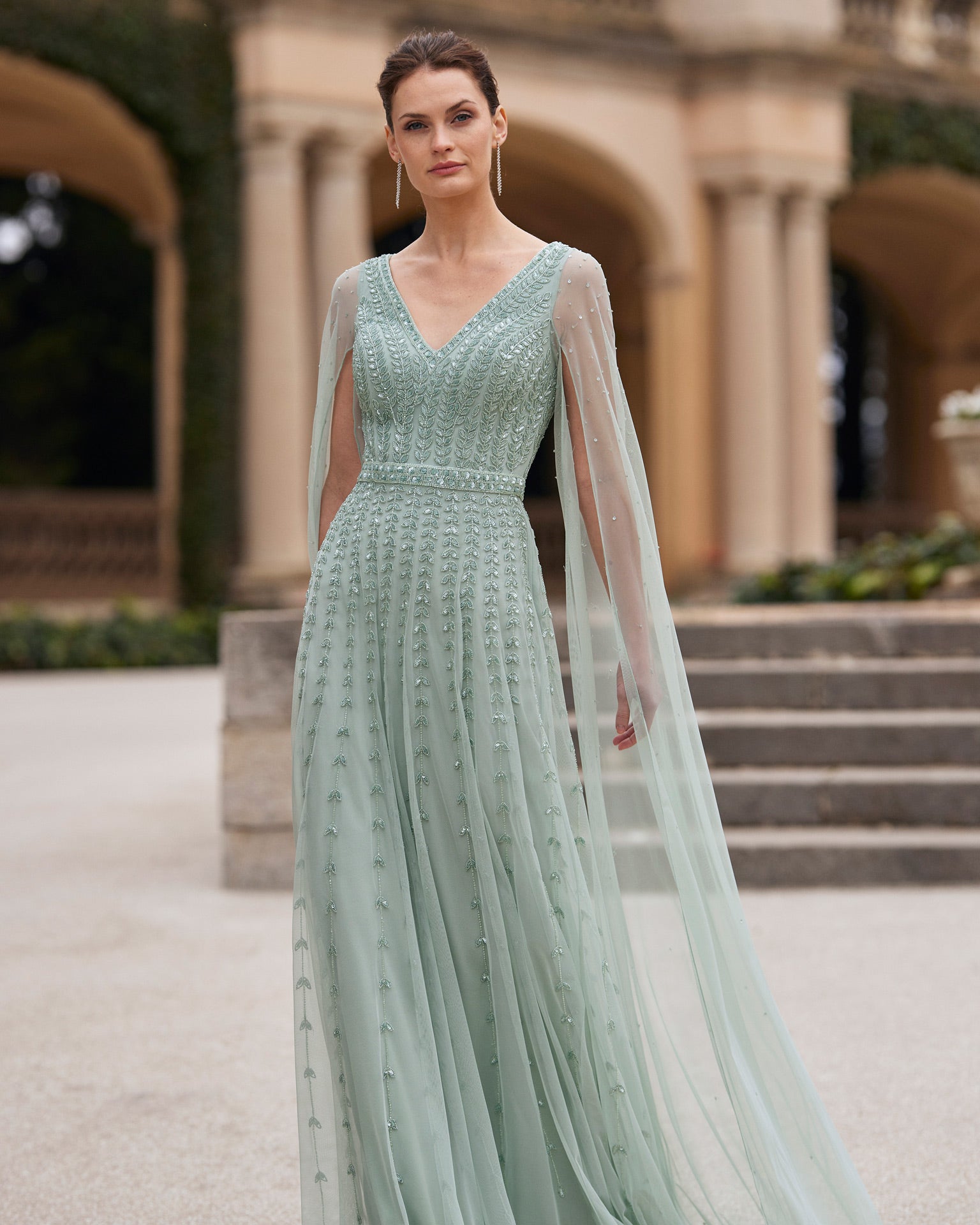 Mint Long Mother of the Bride Dress