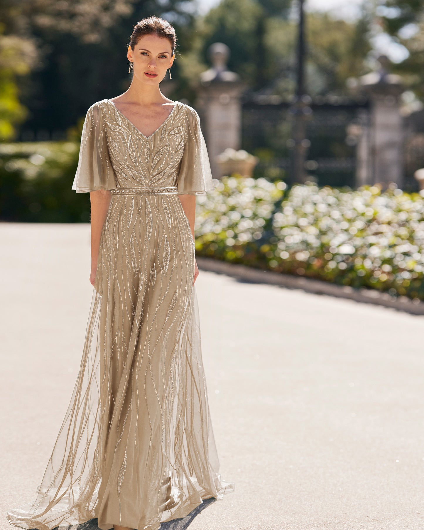 Gold Long Mother of the Bride Dress