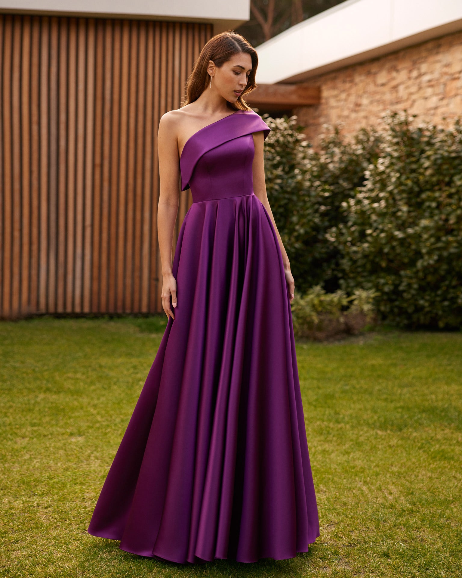 Purple Long Satin Dress
