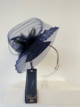 Load image into Gallery viewer, Navy fascinator 
