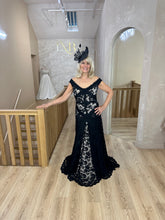 Load image into Gallery viewer, Black Tie Mother of the Bride and Groom lace dress

