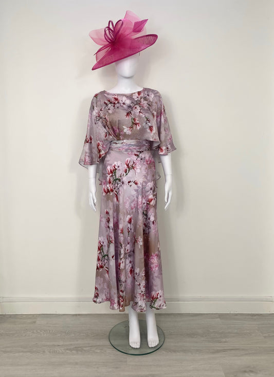 Floral Print Pink Mother of the Bride Dress