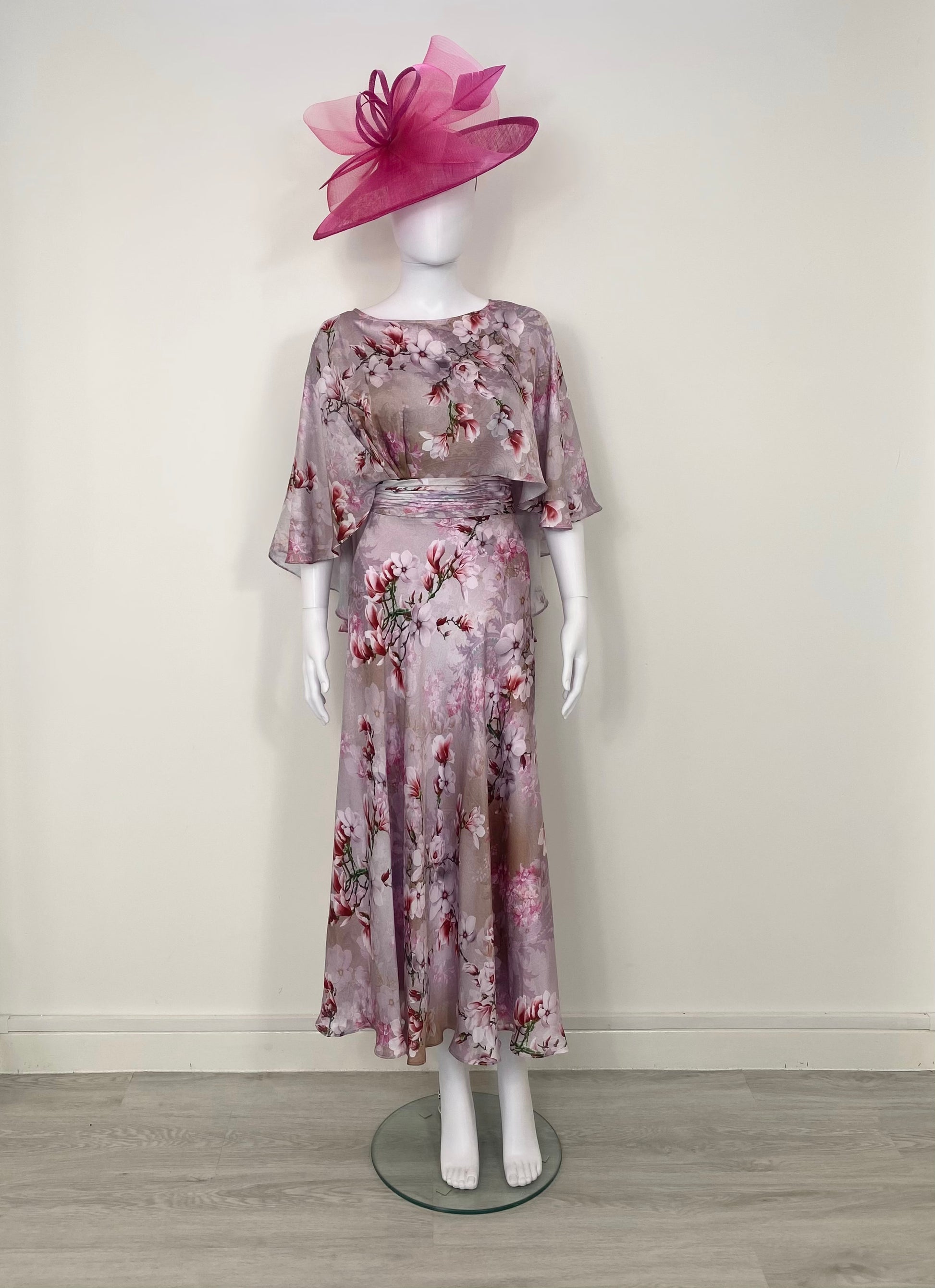 Floral Print Pink Mother of the Bride Dress