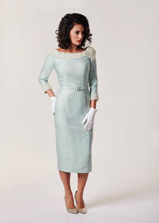 Tweed Duck egg blue mother of the bride and Groom