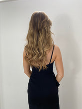 Load image into Gallery viewer, Black ruffle evening dress
