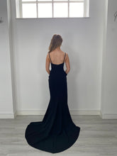 Load image into Gallery viewer, Black ruffle evening dress
