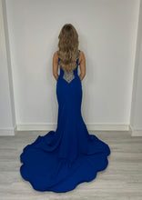 Load image into Gallery viewer, High Neck Royal Blue Fitted Dress

