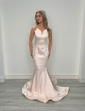 Load image into Gallery viewer, Satin Baby Pink Strapless Dress
