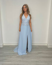 Load image into Gallery viewer, Blue Dress with Embroidered Bodice

