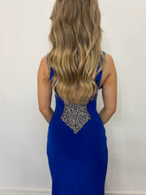 Load image into Gallery viewer, High Neck Royal Blue Fitted Dress
