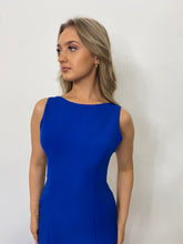 Load image into Gallery viewer, High Neck Royal Blue Fitted Dress
