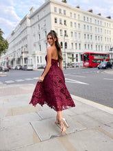 Load image into Gallery viewer, Maroon wedding guest dress
