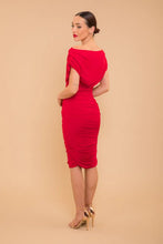 Load image into Gallery viewer, Bright red wedding guest dress

