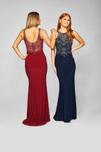 Load image into Gallery viewer, Navy &amp; Wine Prom Dress
