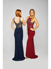 Load image into Gallery viewer, Navy &amp; Wine Prom Dress
