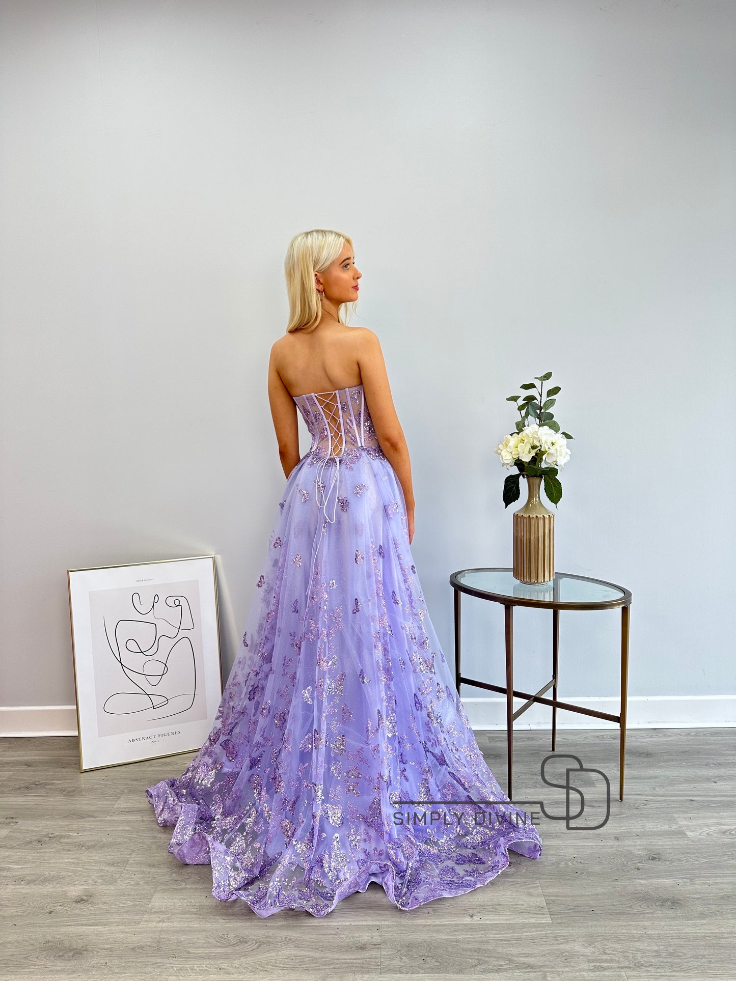 Lilac Strapless A-line Dress