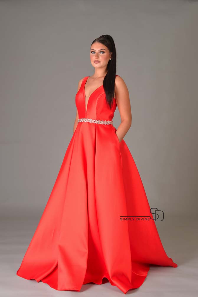 Red A-line Dress