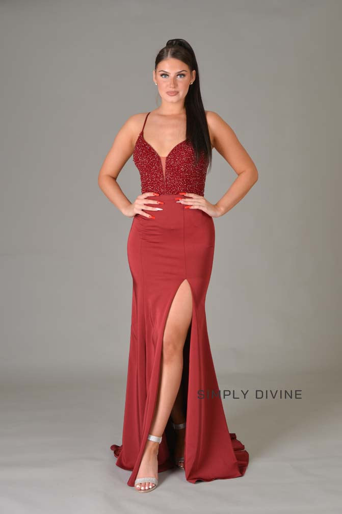 Red Dress with sparkling bodice 