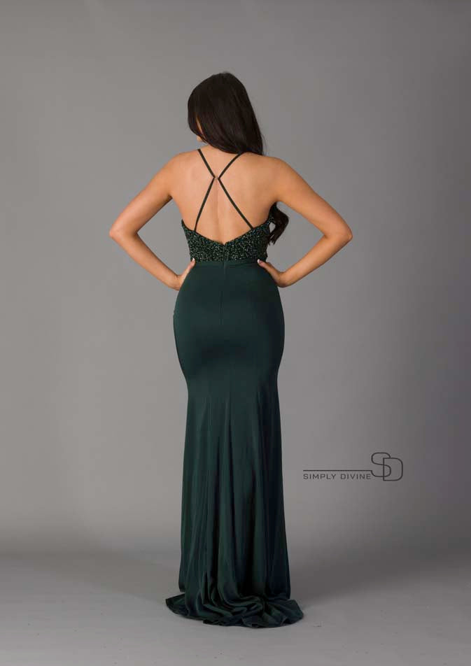 Emerald Dress with sparkling bodice 