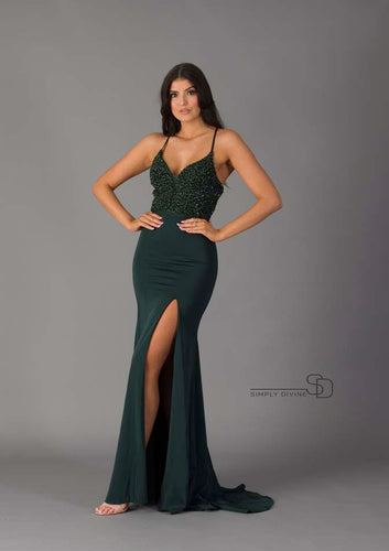 Emerald Dress with sparkling bodice 