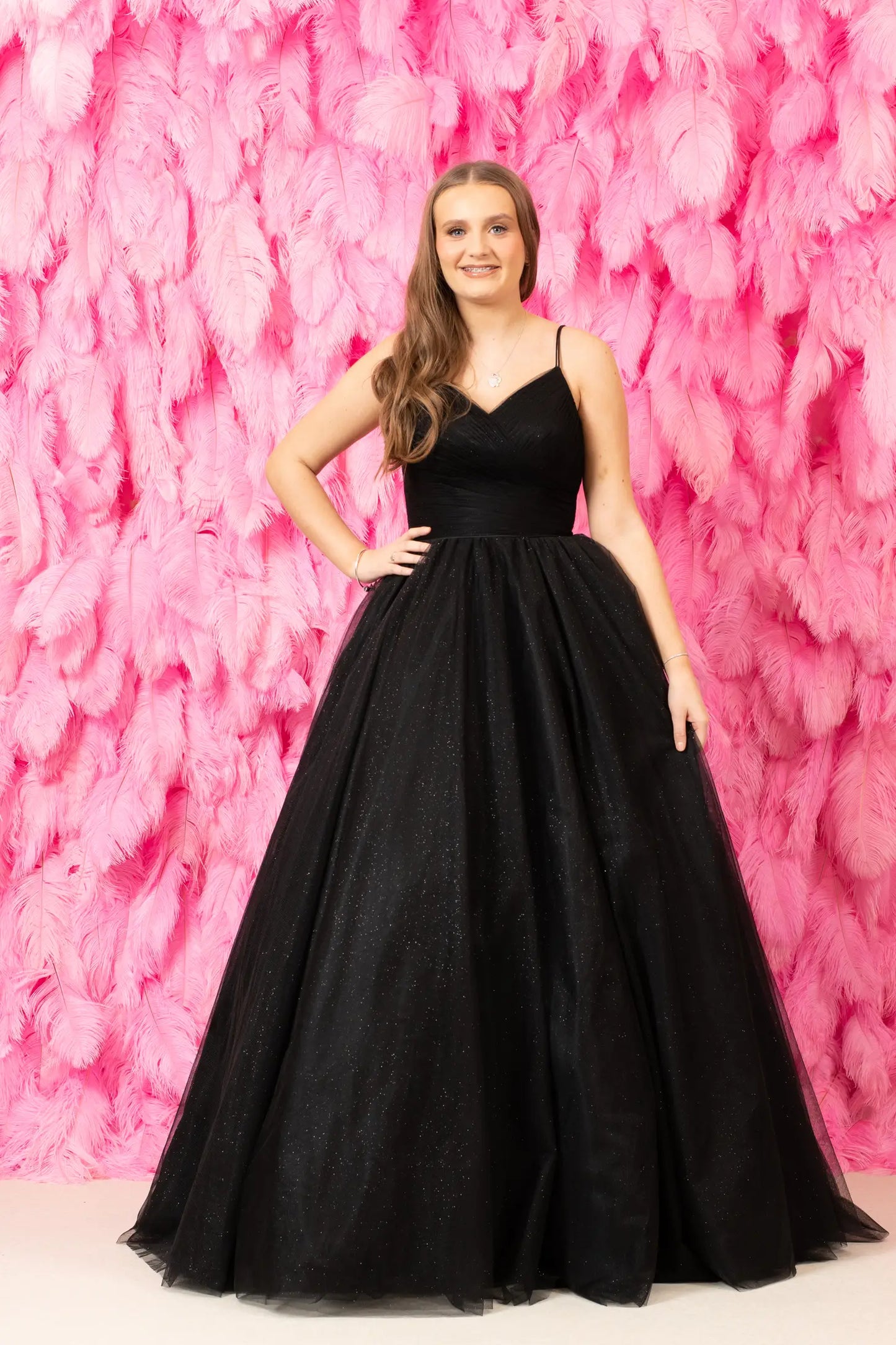 Tulle Glitter Black Prom Dress