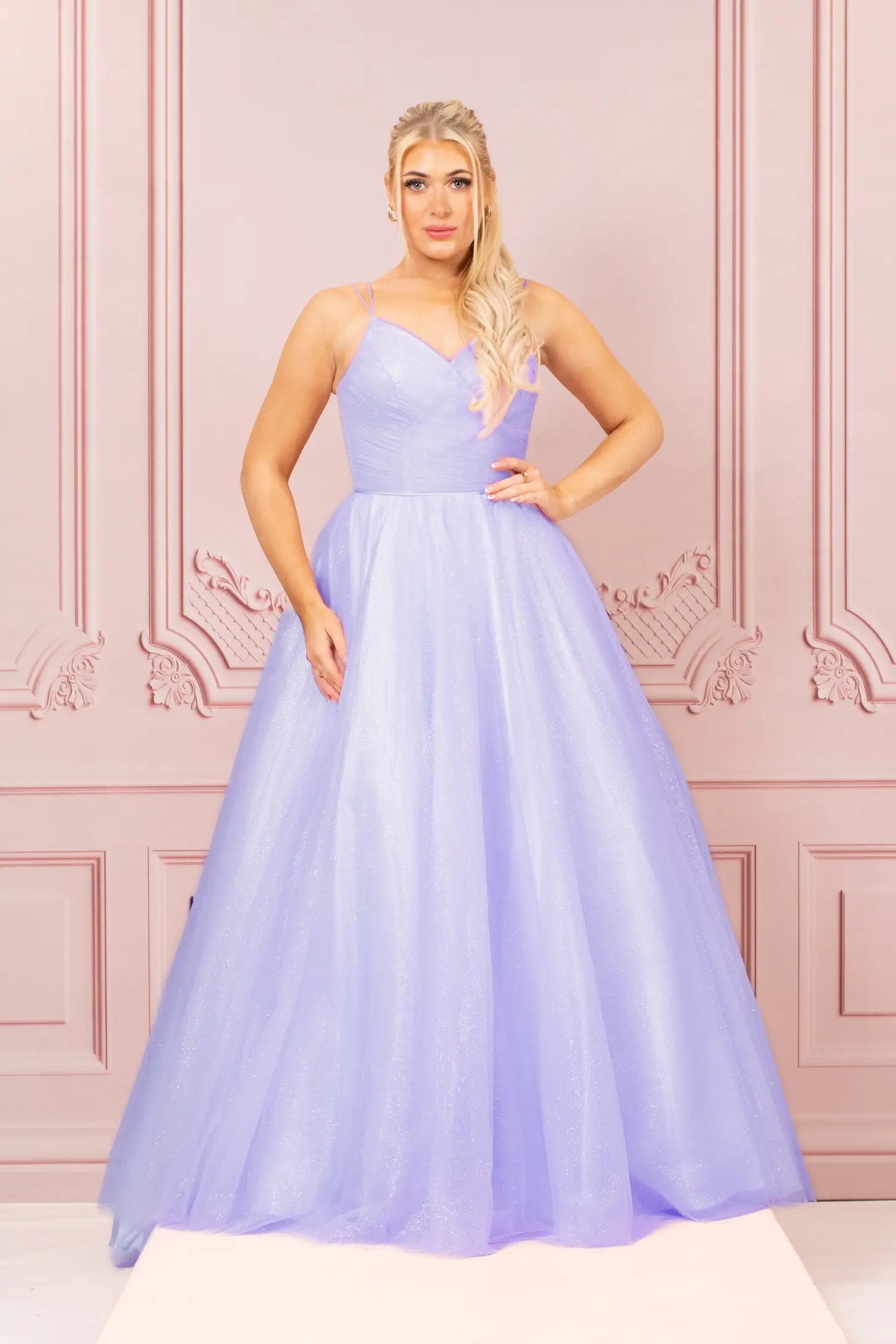 Tulle Glitter Lilac Prom Dress