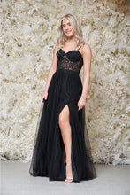 Load image into Gallery viewer, Black Tulle Prom Dress 
