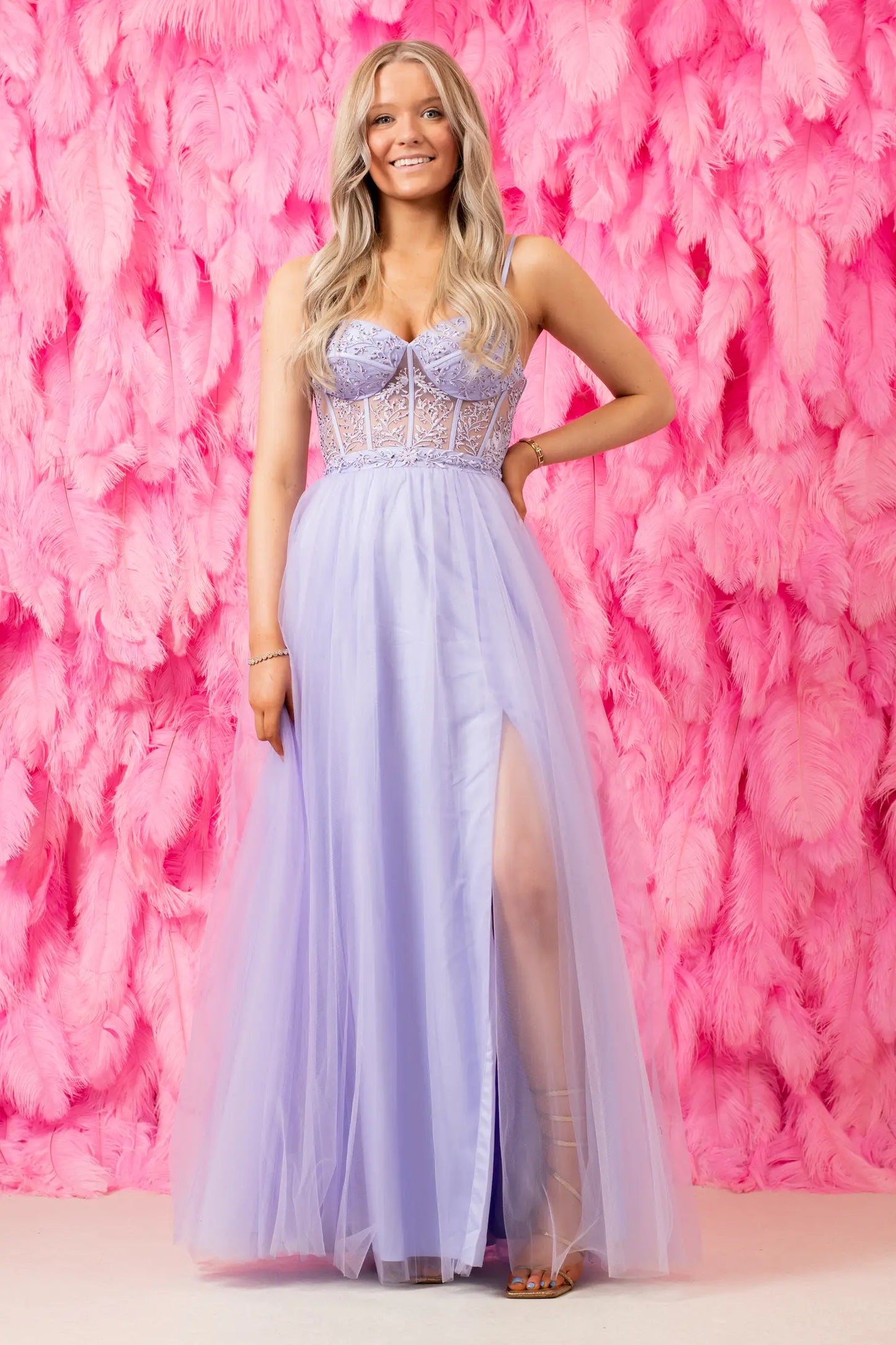 Lilac Tulle Prom Dress 