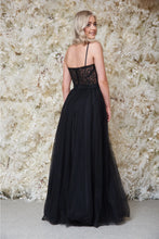 Load image into Gallery viewer, Black Tulle Prom Dress 
